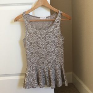 Soprano lace peplum top